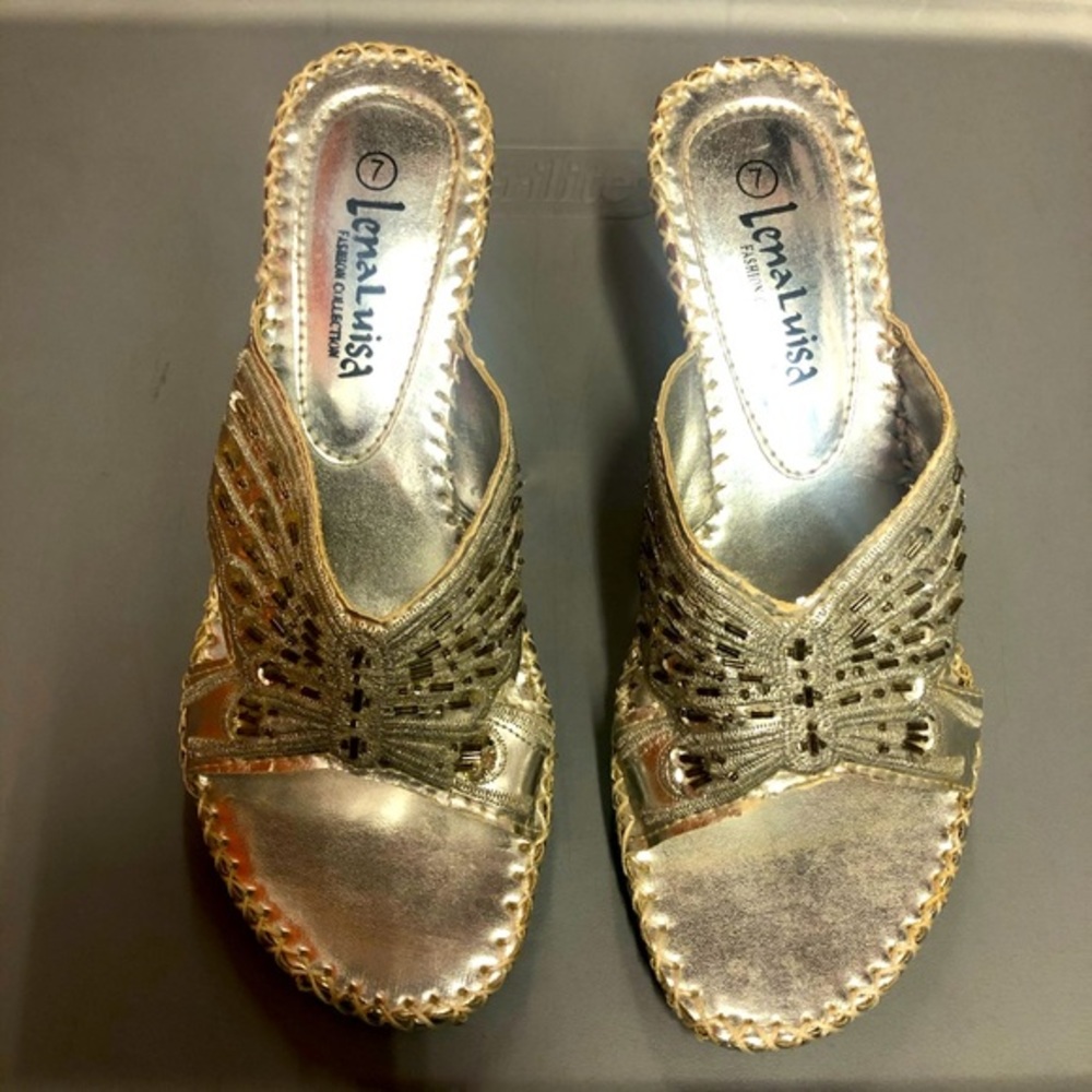 New Lena Luisa Gold Sandals #7